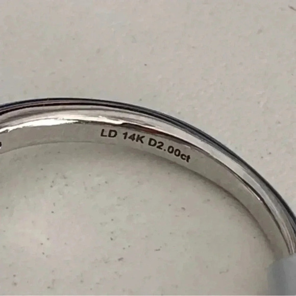 SZ 7 Certified 2 CT 14k Double Bow Moissanite Engagement & Wedding Ring - Picture 5 of 8